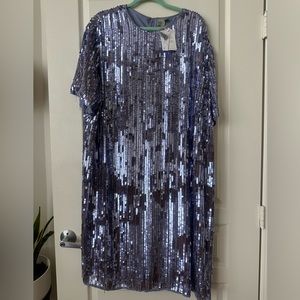 Lavender sequin shift dress